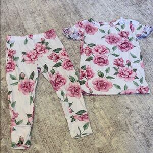 Posh Peanut Pink Floral Toddler Top